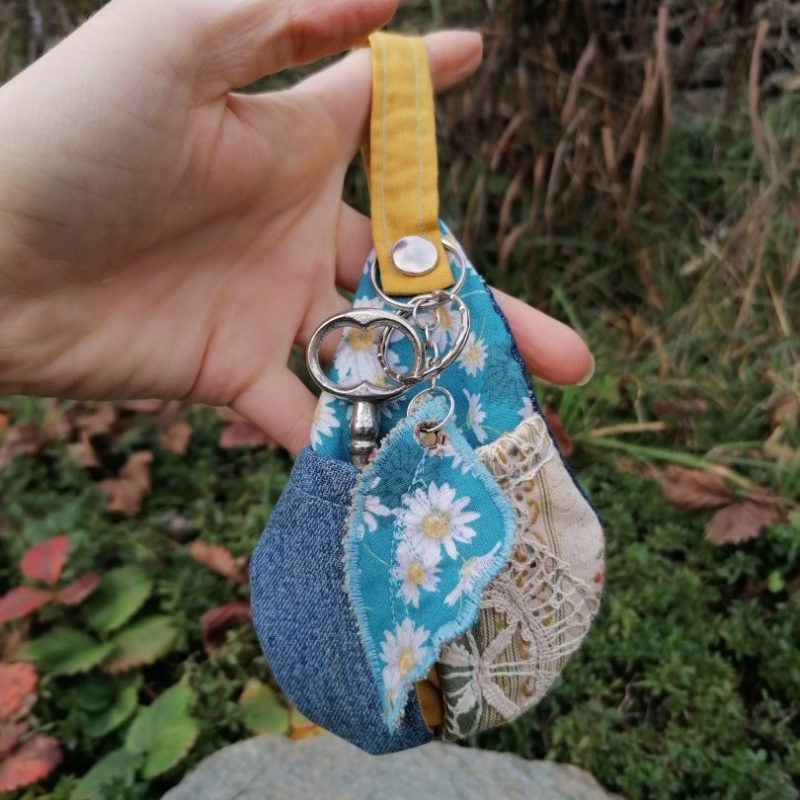 Etui à clefs, petite , La Bonne poire aux clefs, « simone », jean , simili, coton,..