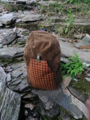 Sac 2 en 1, Le caravale, "Le roots écossais ", jean's, velours et coton