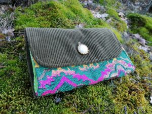 Portefeuille soufflet "Précieuse Holi tout en douceur " Velours, tissus d'ameublement et coton