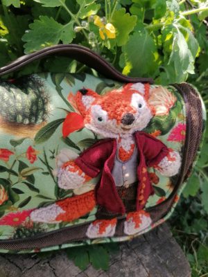 Petit sacs, "Bouscas", Mr fox , simili, velours, renard 3d, cotons, passe poils...