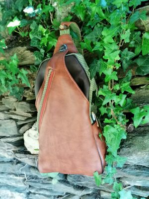 Sac 2 en 1 capsule , Le , "Châtaigner  ", simili, velours et coton