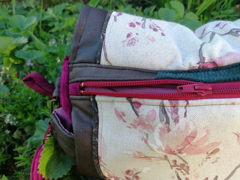 Petite Besace de survie, "Miss Fox" , motif renard 3d, velours, simili et coton – Image 13