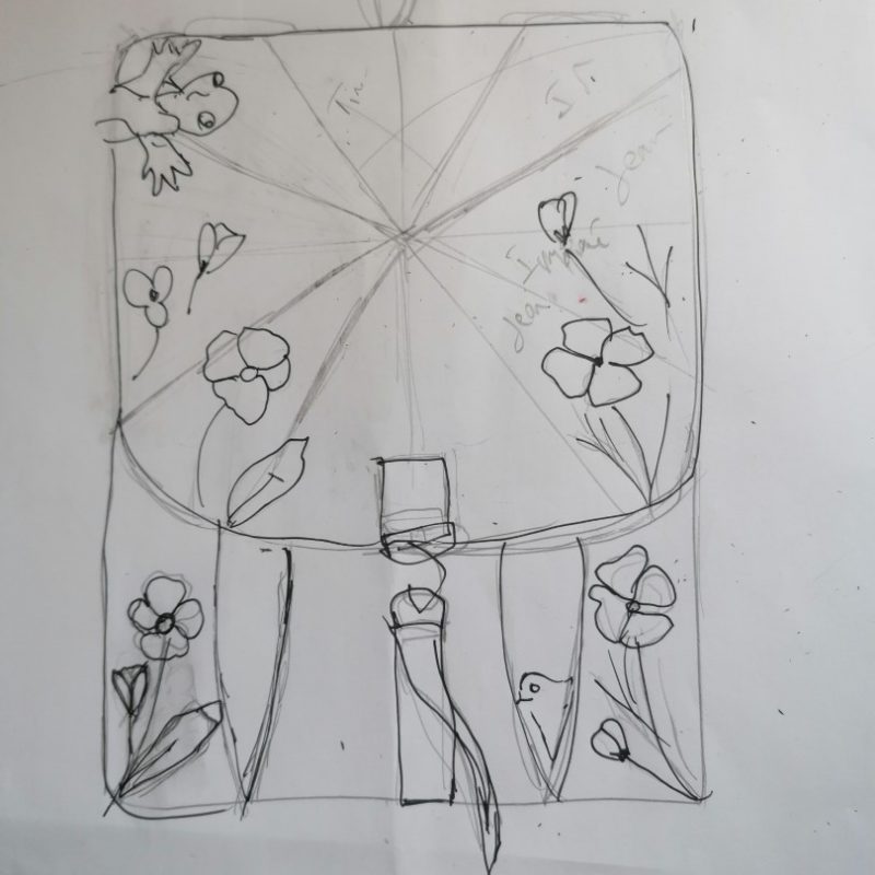 Sac à dos, Grande lanterne d’Alexia » Le pouvoir de la salamandre fleuris « ! , Jean, cotons…