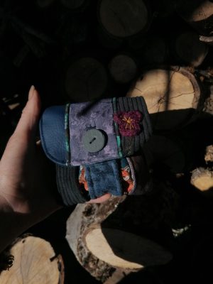 Porte-monnaie, "Respire", tapissier,simili, velours et coton ...