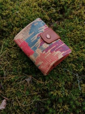 Petit Porte-feuille Porte-monnaie de poche, Autunin, "Vintage cool" , tissus d'ameublement, simili , cotons