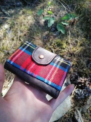 Petit Porte-feuille Porte-monnaie de poche, Autunin, " Écosse en Cévennes", tissus esprit tartan , simili et coton