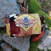 Sac, petite Besace de survie Édition "L'automne ça se butine", simili, fausse fourrure tissus, motif abeille , cotons ...