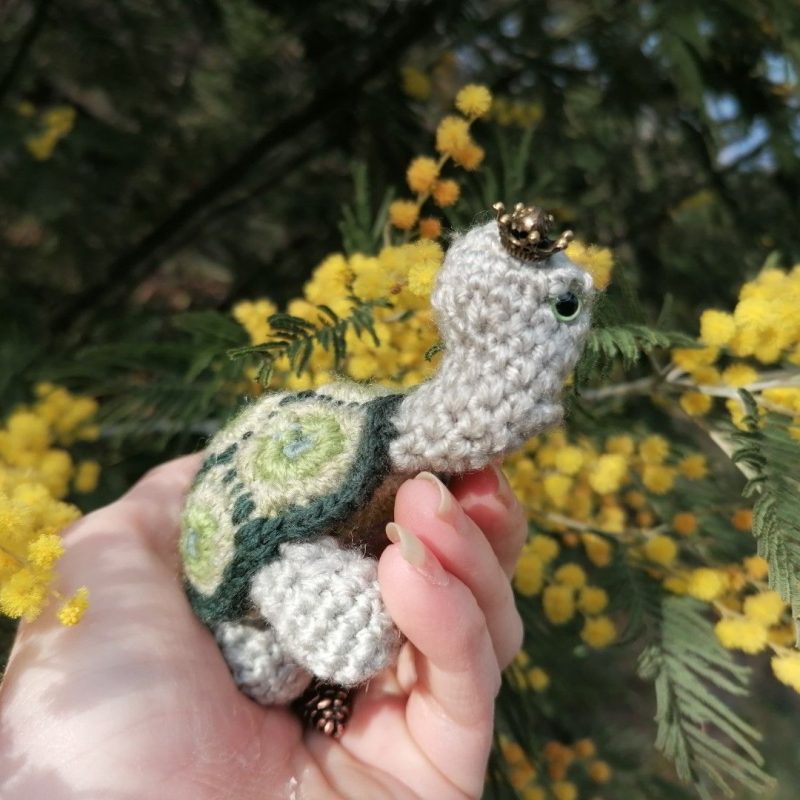 Porte-clés, Tortue, green shell, Crochetée main , acryliques apprêts, ouate,