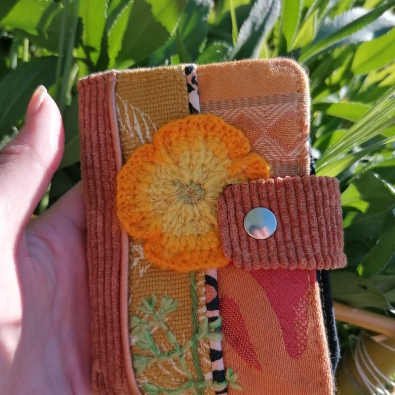 Porte-feuille Porte-monnaie de poche, Bolet « Flowers power California vibes »