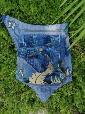 Sac ceinture, Ratapenada Édition "bleu star jean" , tissus d'ameublements jeans, cotons 2 de Delphine