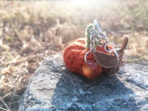 Porte-clès, légume d'automne, courge, crocheté main acrylique