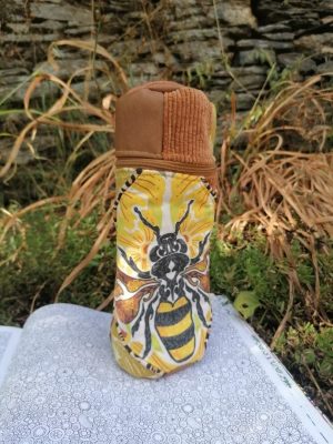 Trousse pot ,   Édition "Butine l'automne", similis , tissus d'ameublement , fausse fourrure et cotons