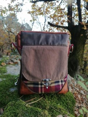 Ensarriada le sac pochette, sac à dos  ,"Witch Scottish",et crochet, simili, velours, tartan, cotons