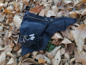 Sac ceinture, Ratapenada collection  "Full black &", jeans upcycler & cotons 
