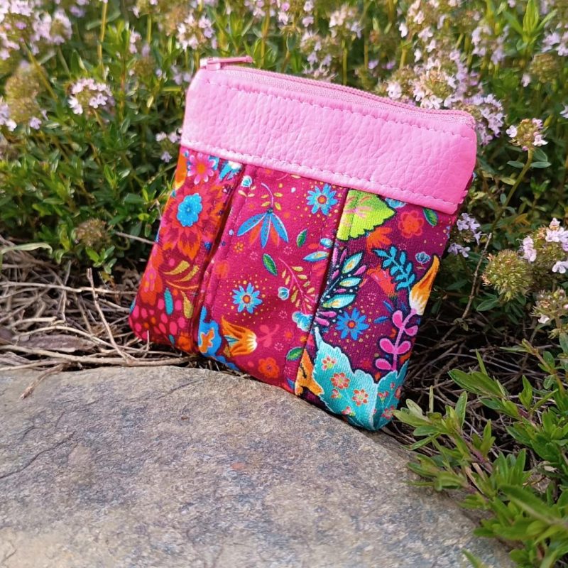 Porte-monnaie, Man, « Gypsy Flower Barabapapa », velours, simili et coton