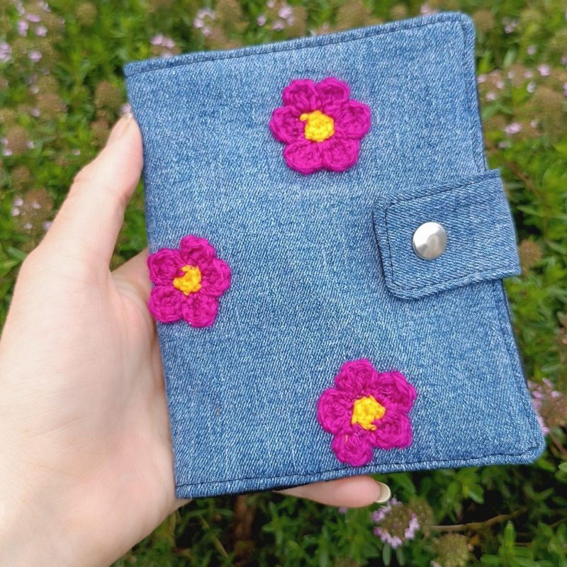 Porte-feuille Porte-monnaie de poche, Bolet "Flower crochet & Total jean" de Joy,... jeans
