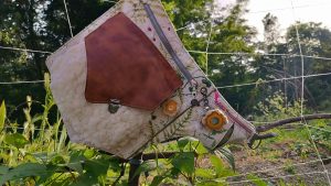 Sac ceinture, Ratapenada "Fraîcheur Estivale Pastorale",   coton, fausse laine délicate, simili velours..