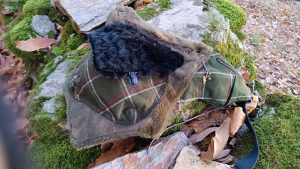 Sac ceinture, Ratapenada "Alba" - L'Appel des gaéliques, fausse fourrure, lainage esprit Tartan et doublure coton