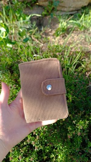 Porte-feuille Porte-monnaie de poche, Bolet "Poussière" , velours et cotons