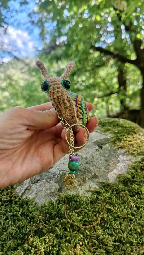 Porte-clés Escargots au Crochet – Mousses & Clairières - œil de Shiva , amigurumi, talisman – Image 7