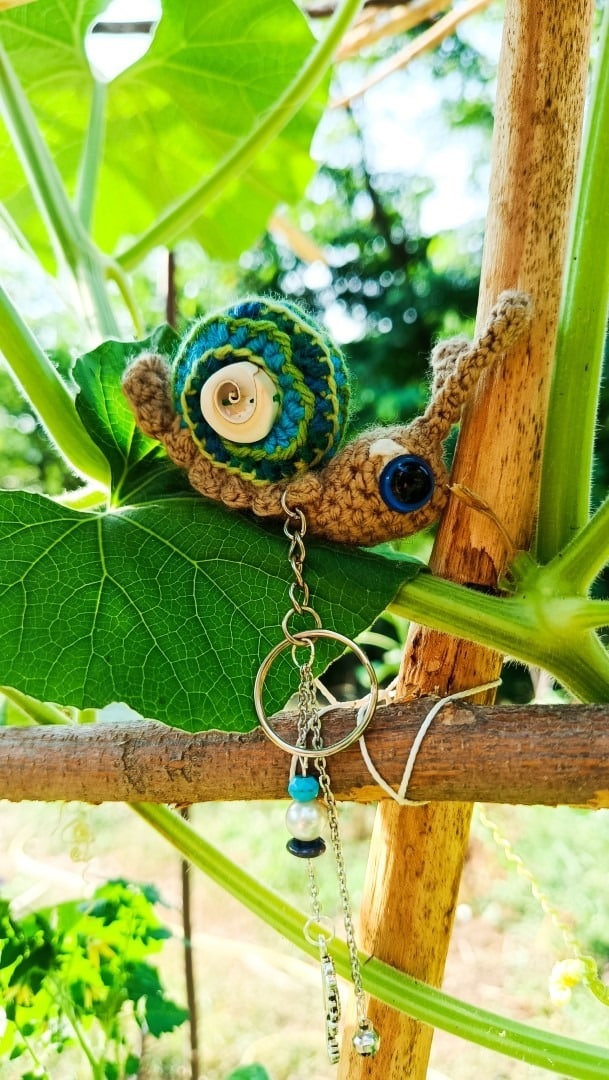 Porte-clés Escargots au Crochet – La Cagouille des Lagons - Collection Shiva , amigurumi, talisman